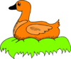 Orange Duck In Nest Clip Art